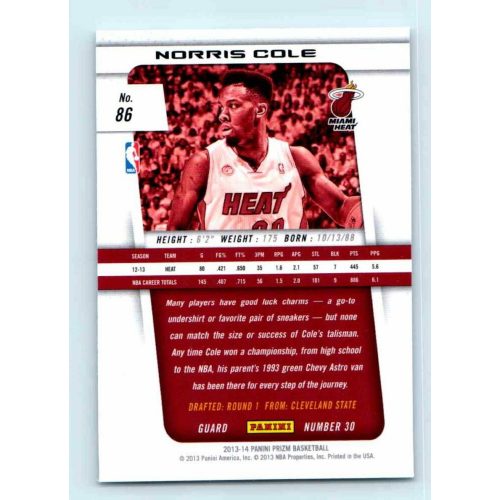 2013-14 Panini Prizm Base #86 Norris Cole