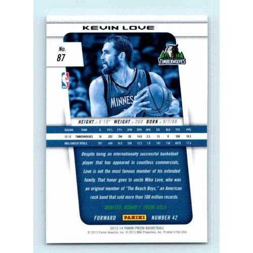 2013-14 Panini Prizm Base #87 Kevin Love