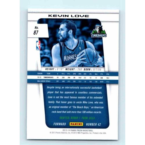 2013-14 Panini Prizm Base #87 Kevin Love