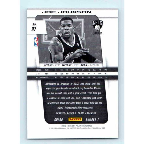 2013-14 Panini Prizm Base #97 Joe Johnson