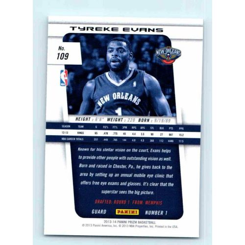 2013-14 Panini Prizm Base #109 Tyreke Evans