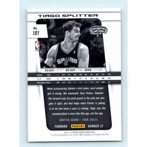 2013-14 Panini Prizm Base #101 Tiago Splitter