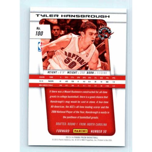 2013-14 Panini Prizm Base #100 Tyler Hansbrough