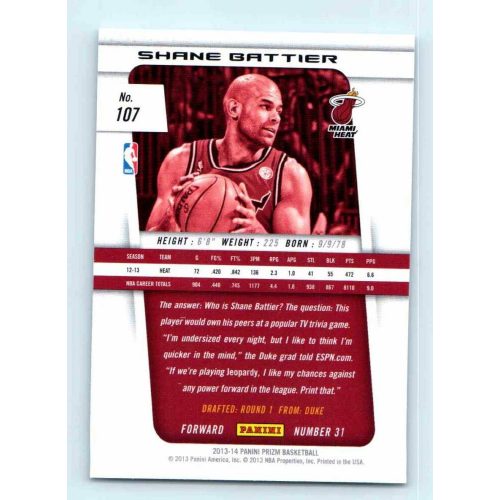 2013-14 Panini Prizm Base #107 Shane Battier