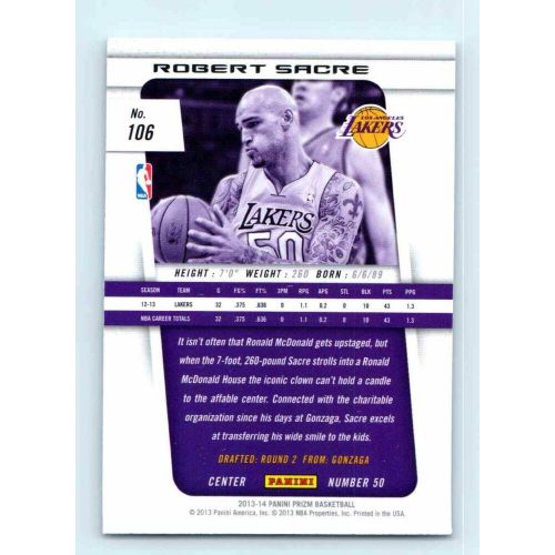 2013-14 Panini Prizm Base #106 Robert Sacre