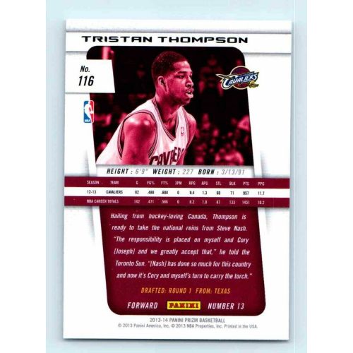 2013-14 Panini Prizm Base #116 Tristan Thompson