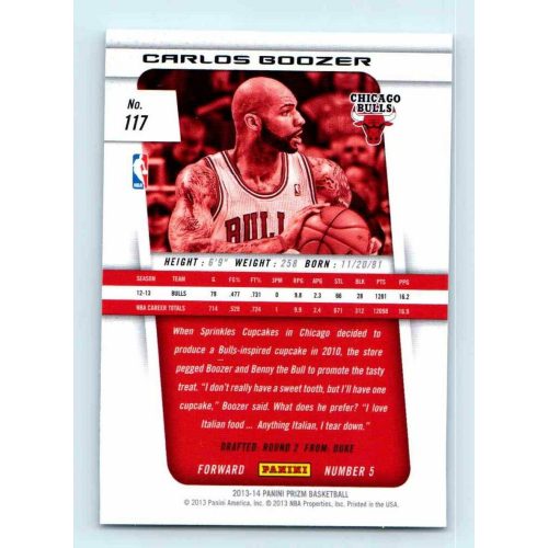 2013-14 Panini Prizm Base #117 Carlos Boozer