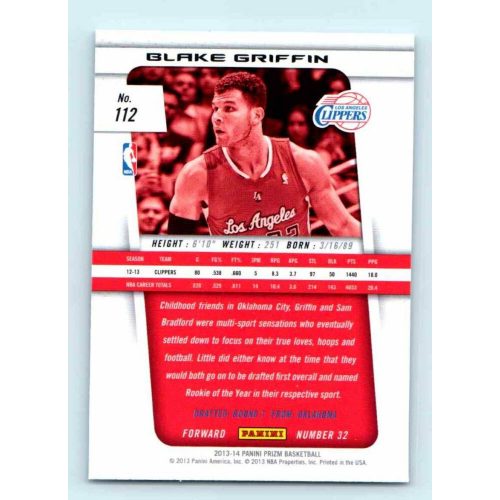 2013-14 Panini Prizm Base #112 Blake Griffin