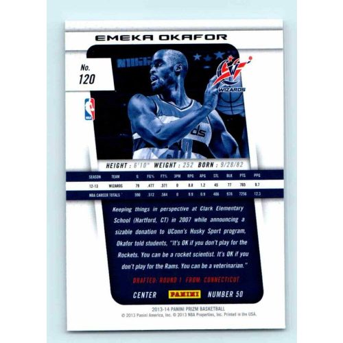 2013-14 Panini Prizm Base #120 Emeka Okafor