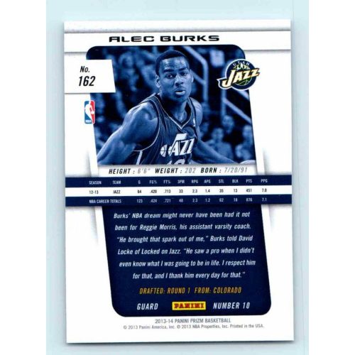 2013-14 Panini Prizm Base #162 Alec Burks