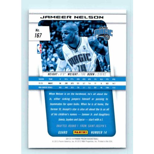 2013-14 Panini Prizm Base #167 Jameer Nelson