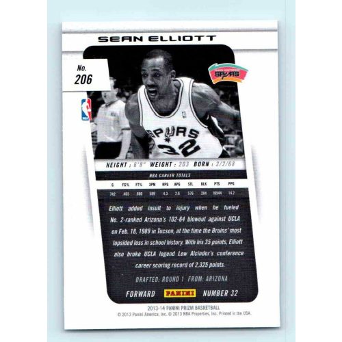 2013-14 Panini Prizm Base #206 Sean Elliott