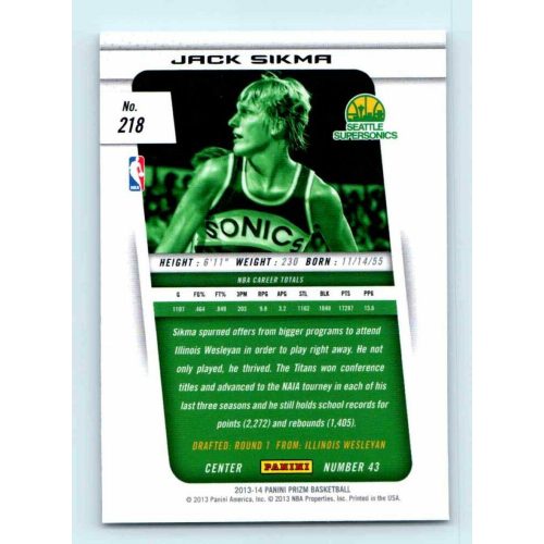 2013-14 Panini Prizm Base #218 Jack Sikma