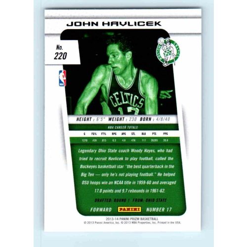 2013-14 Panini Prizm Base #220 John Havlicek