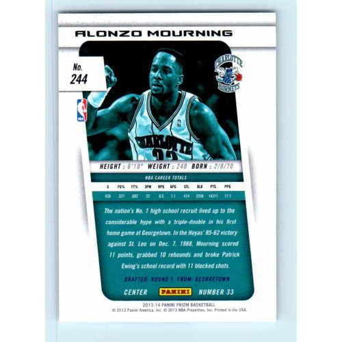 2013-14 Panini Prizm Base #244 Alonzo Mourning