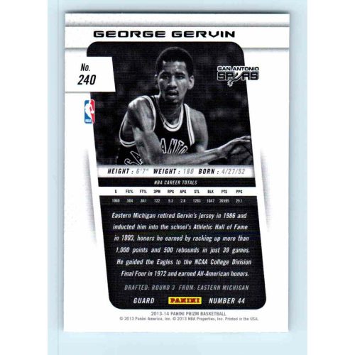 2013-14 Panini Prizm Base #240 George Gervin