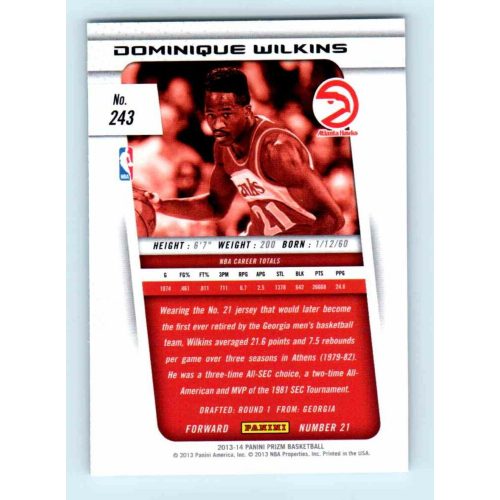 2013-14 Panini Prizm Base #243 Dominique Wilkins