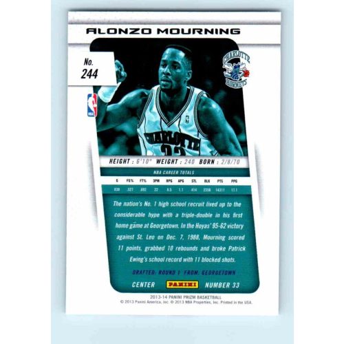 2013-14 Panini Prizm Base #244 Alonzo Mourning