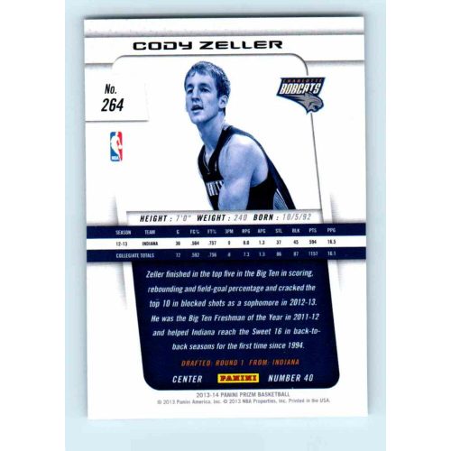 2013-14 Panini Prizm Base #264 Cody Zeller RC