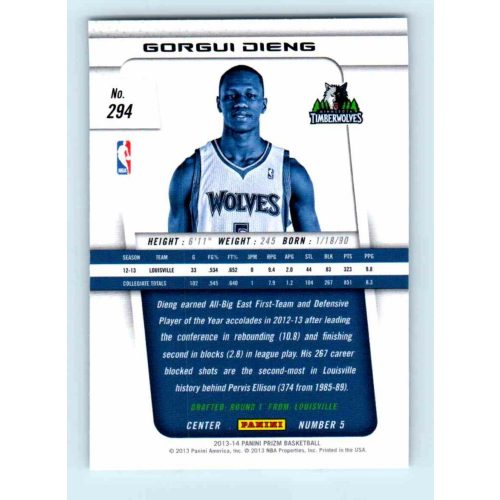 2013-14 Panini Prizm Base #294 Gorgui Dieng RC