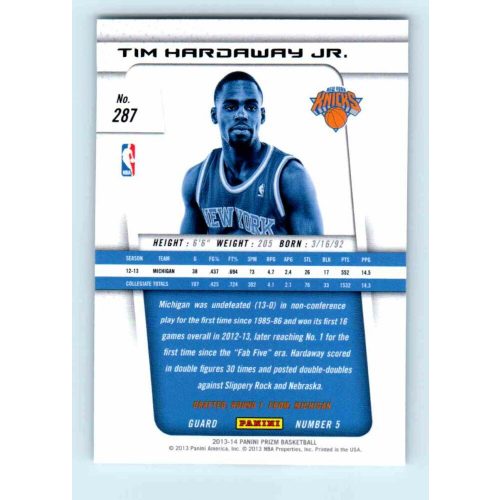 2013-14 Panini Prizm Base #287 Tim Hardaway JR. RC