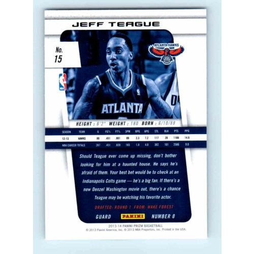 2013-14 Panini Prizm Base #15 Jeff Teague