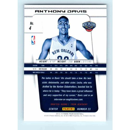 2013-14 Panini Prizm Base #4 Anthony Davis