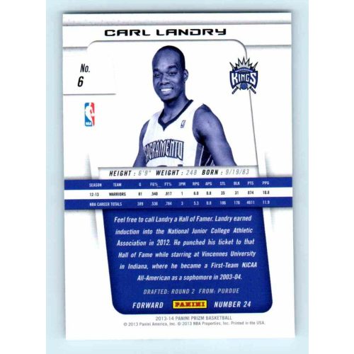 2013-14 Panini Prizm Base #6 Carl Landry