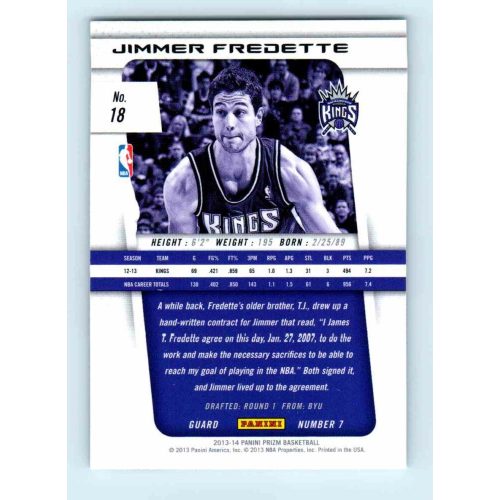 2013-14 Panini Prizm Base #18 Jimmer Fredette