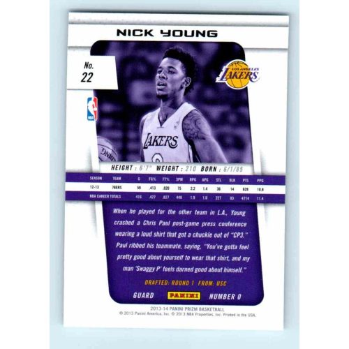 2013-14 Panini Prizm Base #22 Nick Young