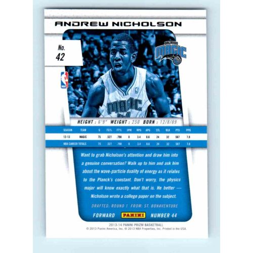 2013-14 Panini Prizm Base #42 Andrew Nicholson