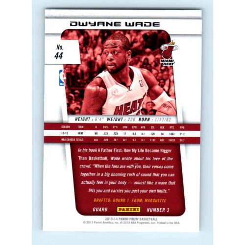 2013-14 Panini Prizm Base #44 Dwyane Wade