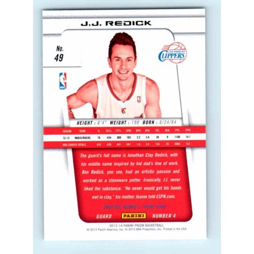 2013-14 Panini Prizm Base #49 J.J. Redick