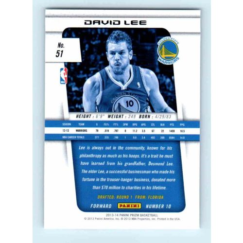 2013-14 Panini Prizm Base #51 David Lee