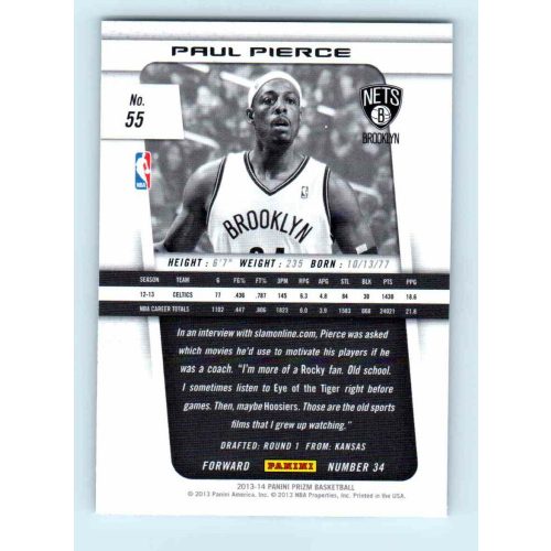 2013-14 Panini Prizm Base #55 Paul Pierce