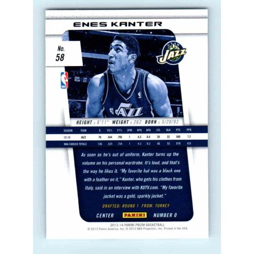 2013-14 Panini Prizm Base #58 Enes Kanter