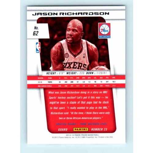 2013-14 Panini Prizm Base #62 Jason Richardson