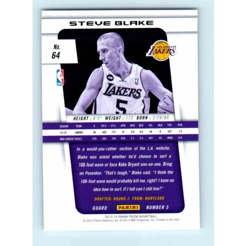 2013-14 Panini Prizm Base #64 Steve Blake