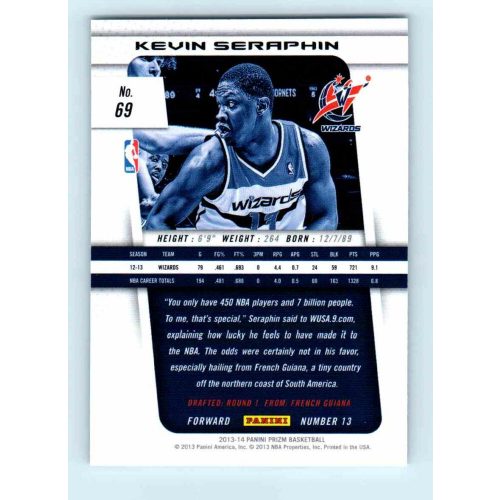 2013-14 Panini Prizm Base #69 Kevin Seraphin