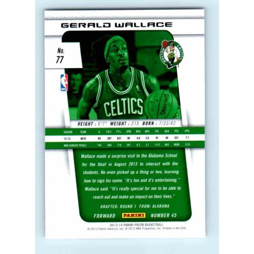 2013-14 Panini Prizm Base #77 Gerald Wallace