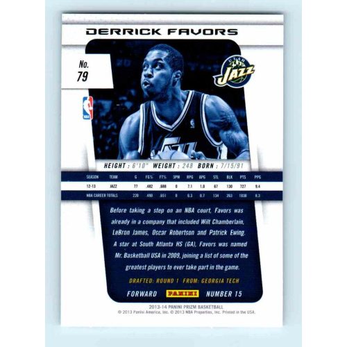 2013-14 Panini Prizm Base #79 Derrick Favors