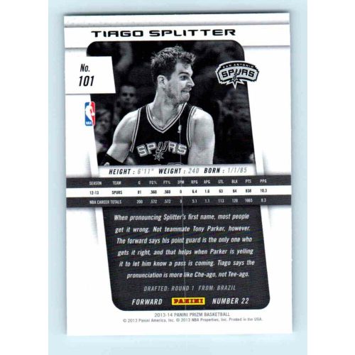 2013-14 Panini Prizm Base #101 Tiago Splitter