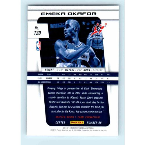 2013-14 Panini Prizm Base #120 Emeka Okafor