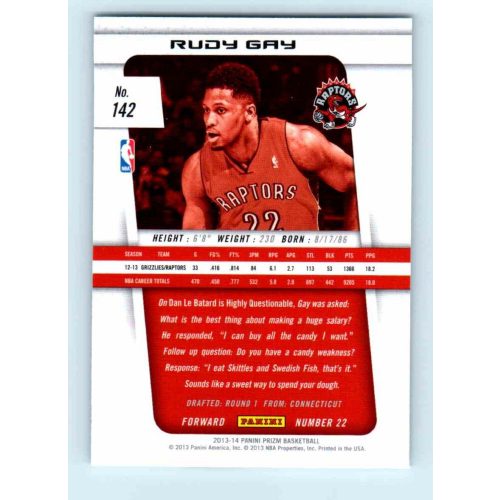 2013-14 Panini Prizm Base #142 Rudy Gay