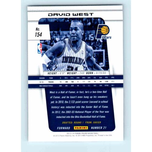 2013-14 Panini Prizm Base #154 David West