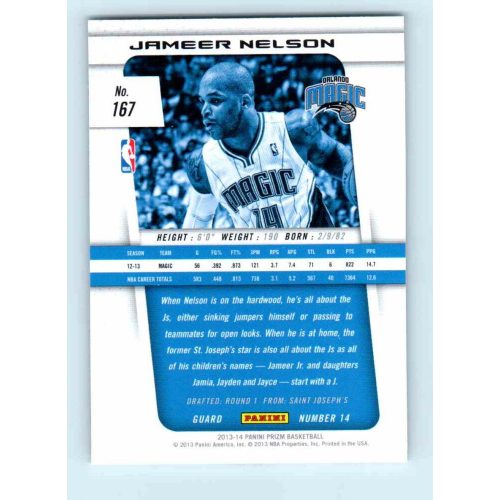 2013-14 Panini Prizm Base #167 Jameer Nelson