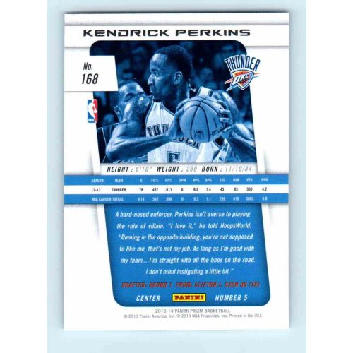 2013-14 Panini Prizm Base #168 Kendrick Perkins