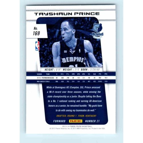 2013-14 Panini Prizm Base #169 Tayshaun Prince