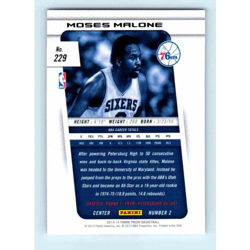 2013-14 Panini Prizm Base #229 Moses Malone