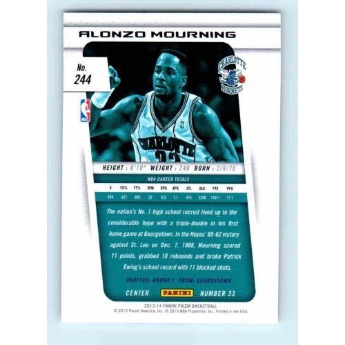 2013-14 Panini Prizm Base #244 Alonzo Mourning